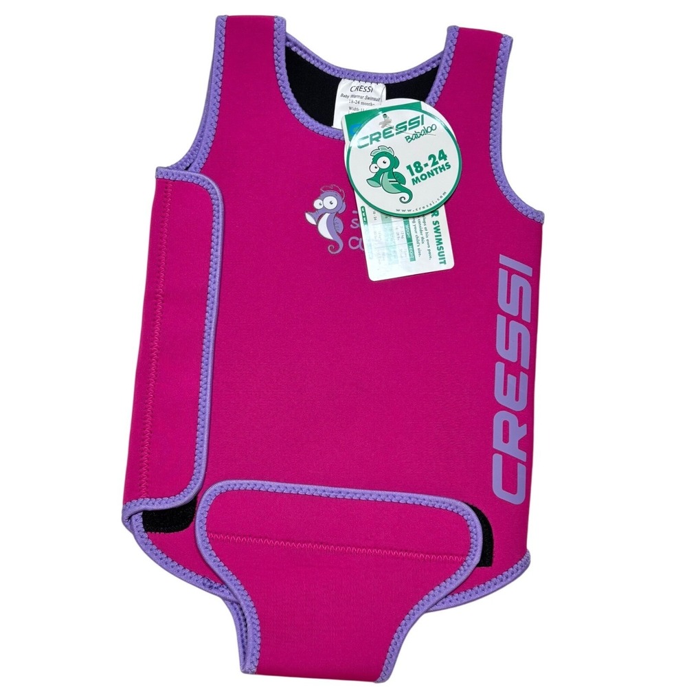 Cressi Baby Warmer Swimsuit‎ 18-24 Months Neoprene Pink Purple Seahorse NWT